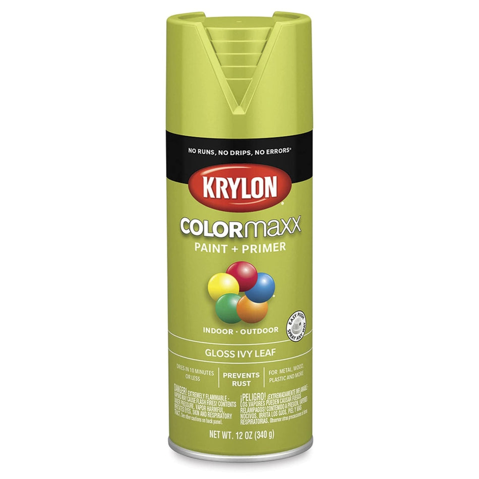 Krylon K05525007 COLORmaxx Spray Paint, Gloss Ivy Leaf, 12 oz.