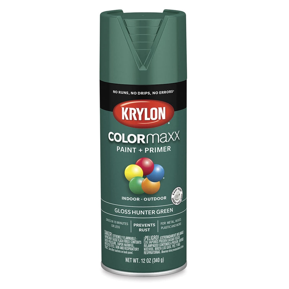Krylon K05523007 COLORmaxx Spray Paint, Gloss Hunter Green, 12 oz.