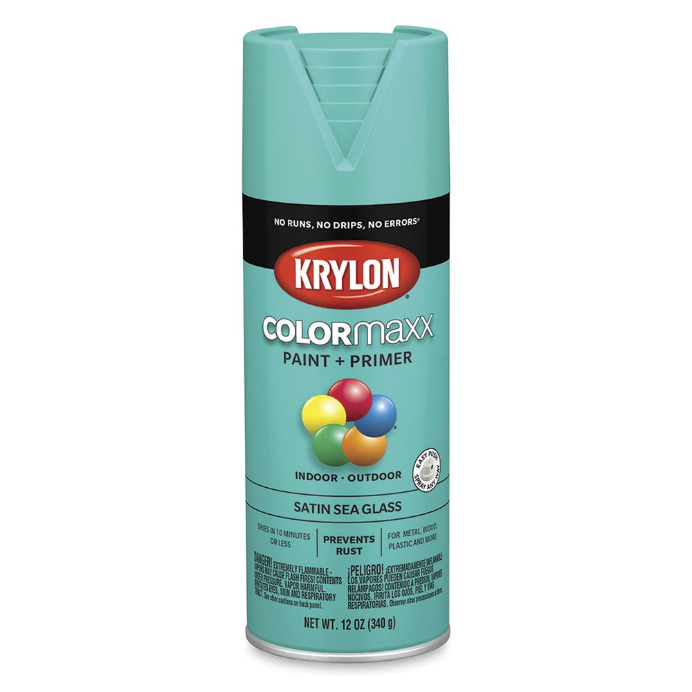 Krylon K05576007 COLORmaxx Spray Paint, Satin Sea Glass, 12 oz.