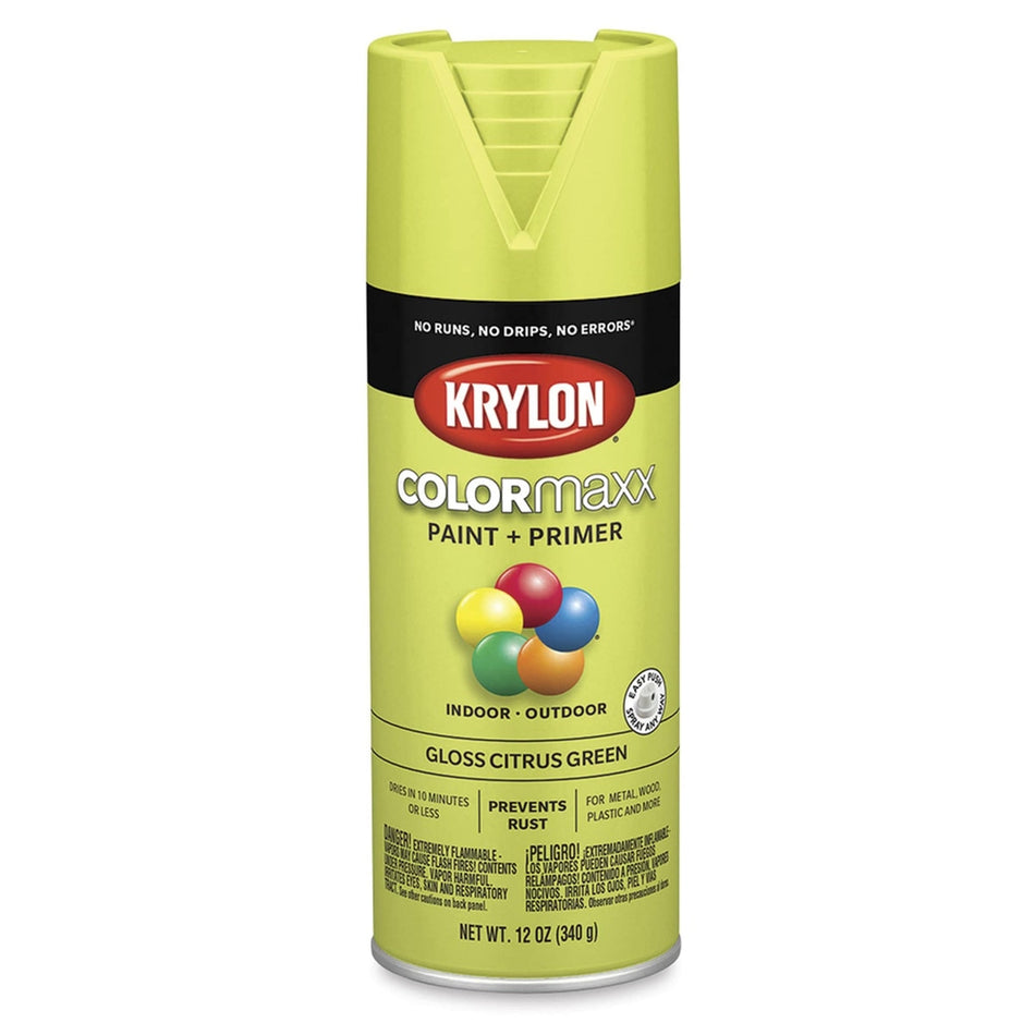 Krylon K05512007 COLORmaxx Spray Paint, Gloss Citrus Green, 12 oz.