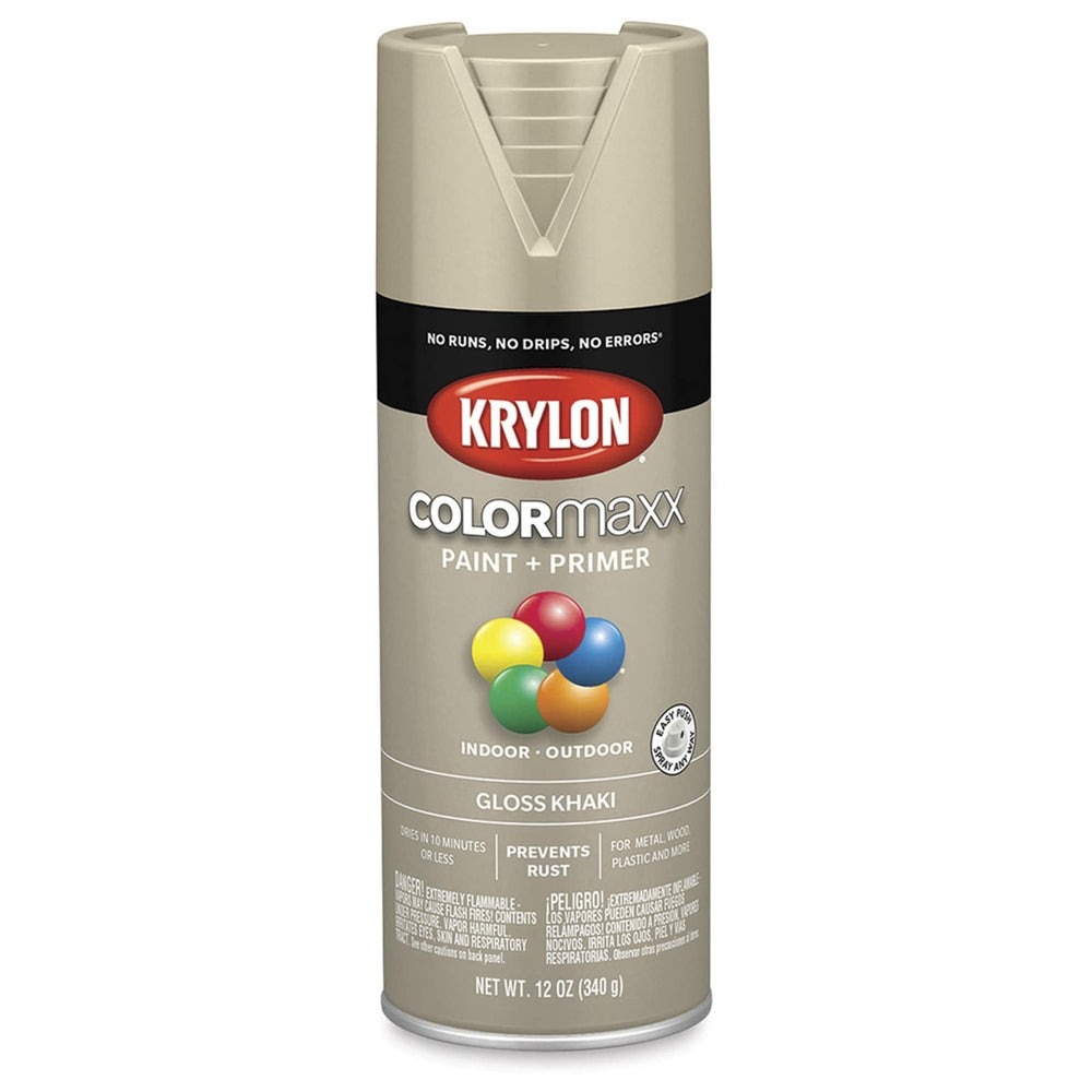 Krylon K05526007 COLORmaxx Spray Paint, Gloss Khaki, 12 oz.