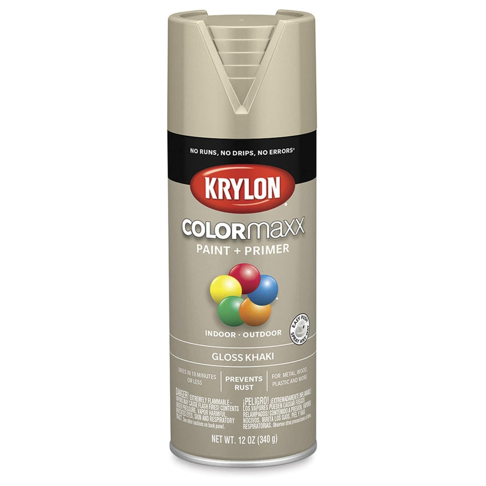 Krylon K05526007 COLORmaxx Spray Paint, Gloss Khaki, 12 oz.