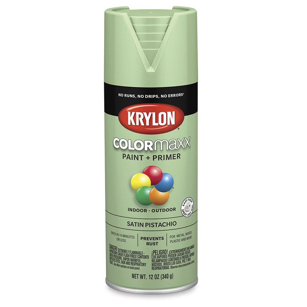 Krylon K05575007 COLORmaxx Spray Paint, Satin Pistachio, 12 oz.