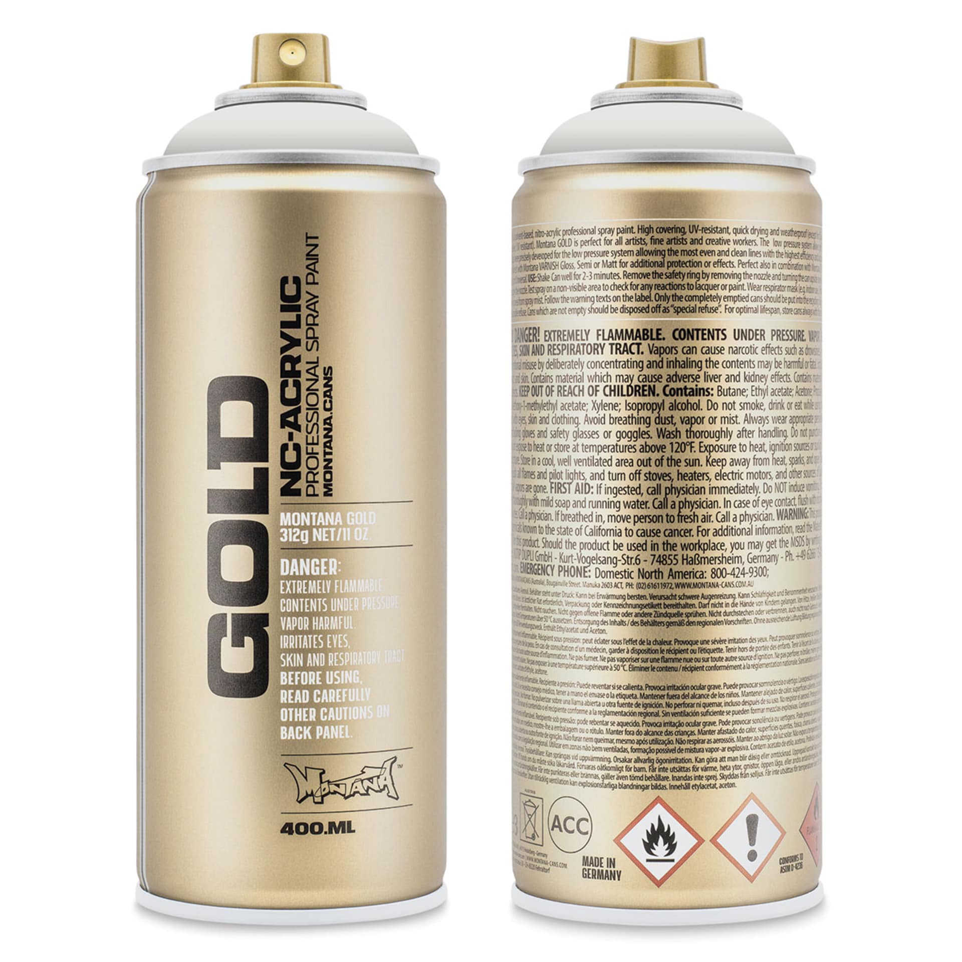 Montana-Cans 01425-1002 Montana Gold NC-Acrylic Professional Spray Paint - Dolomite, 400 ml Can