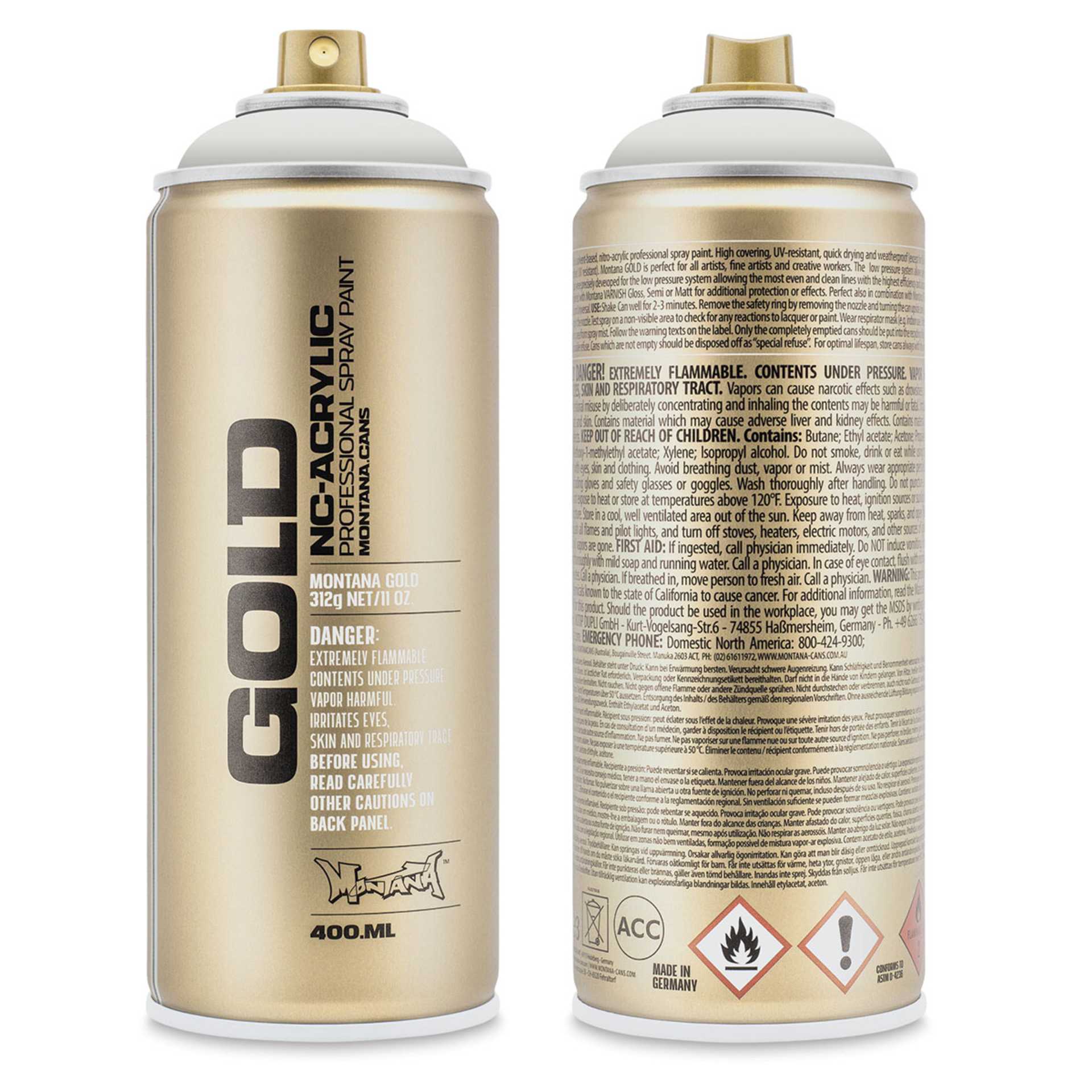 Montana-Cans 01425-1003 Montana Gold NC-Acrylic Professional Spray Paint - Ceramic, 400 ml Can