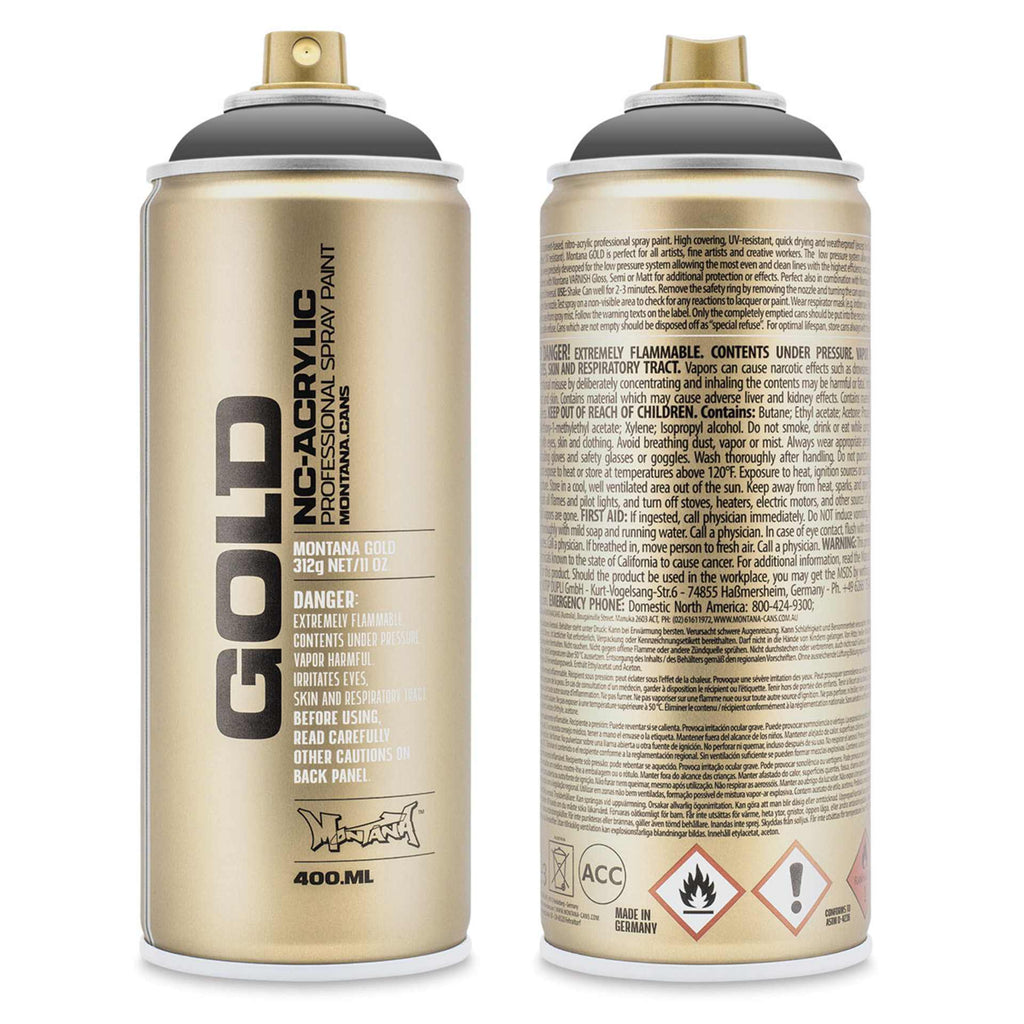 Montana-Cans 01425-1008 Montana Gold NC-Acrylic Professional Spray Paint - Basalt, 400 ml Can