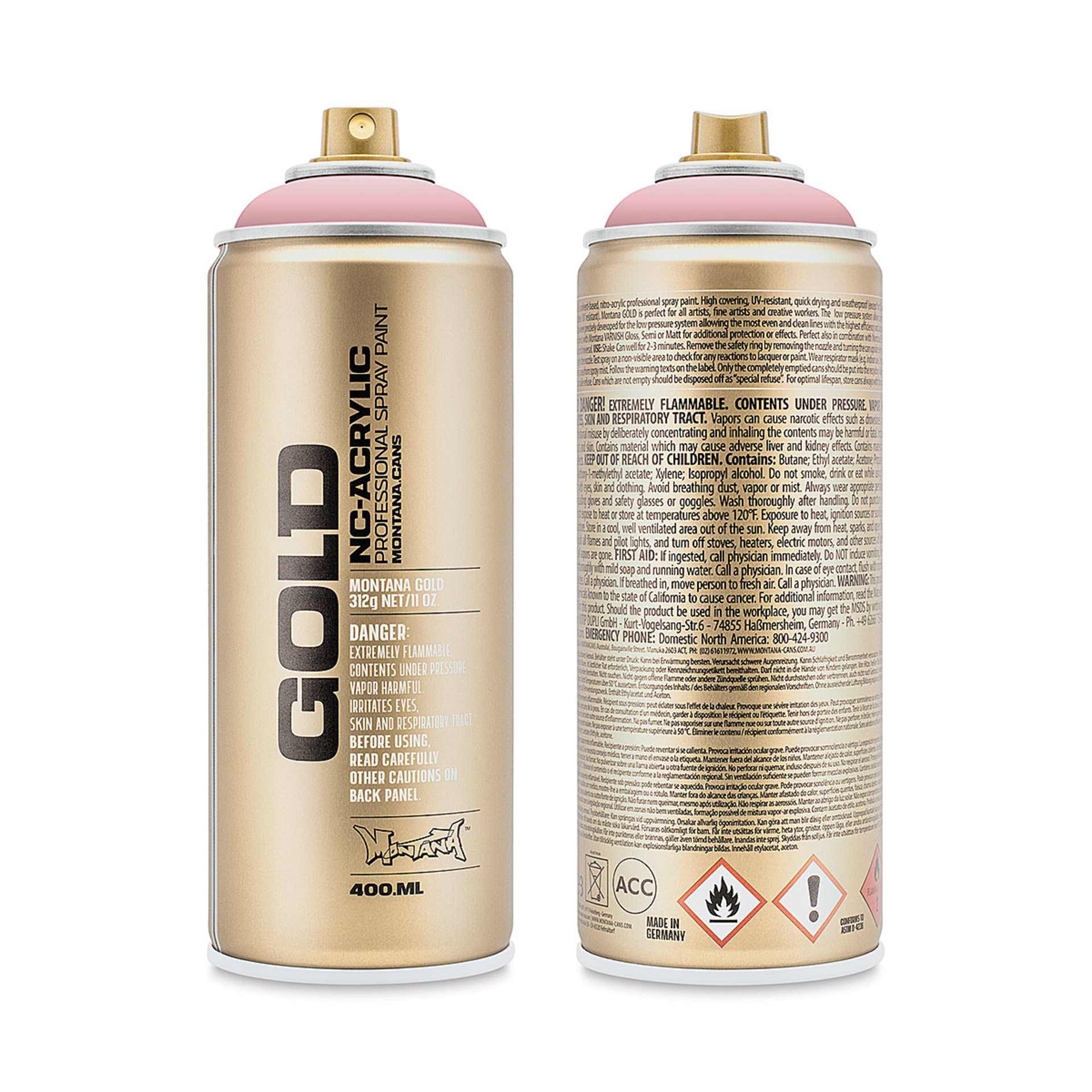Montana-Cans 01425-1090 Montana Gold NC-Acrylic Professional Spray Paint - Lychee, 400 ml Can