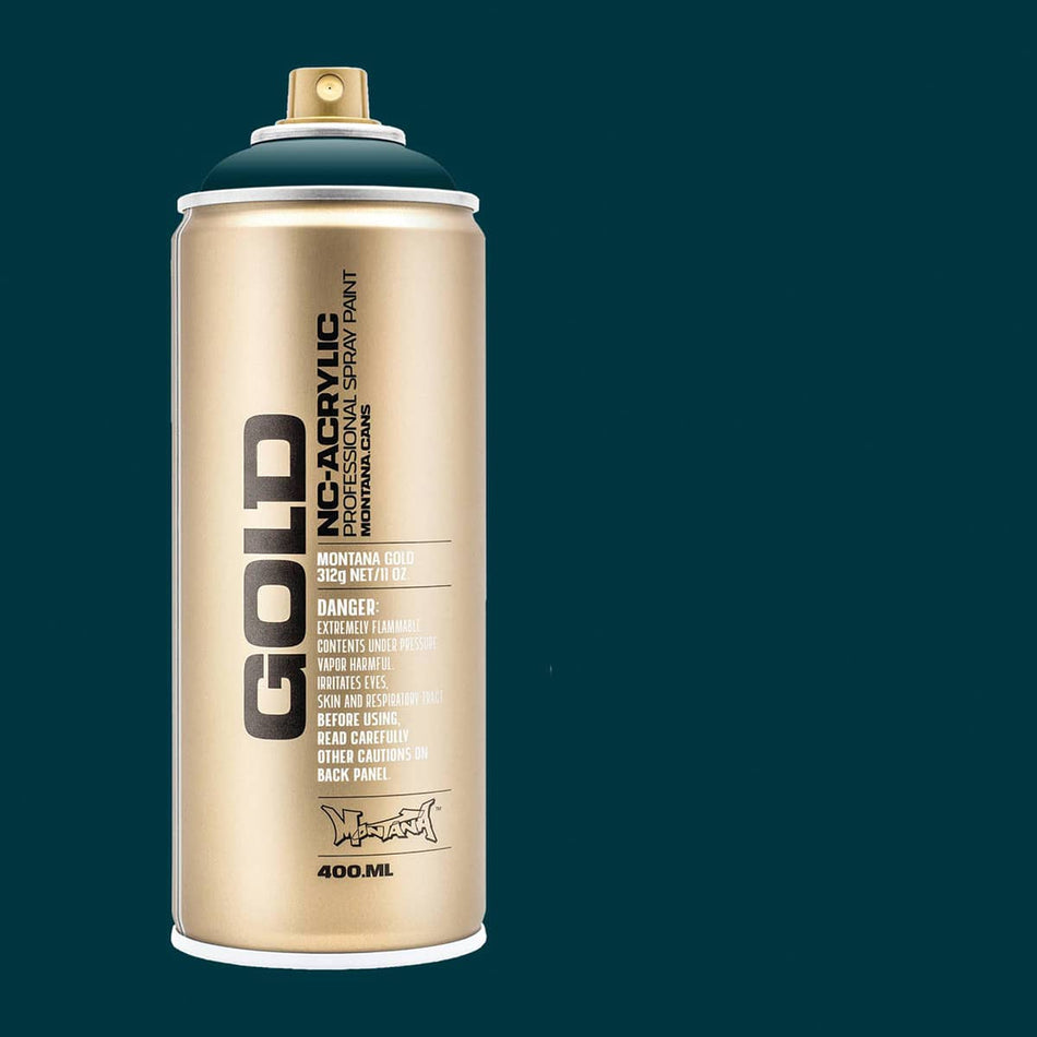 Montana-Cans 01425-1390 Montana Gold NC-Acrylic Professional Spray Paint - Petrol, 400 ml Can