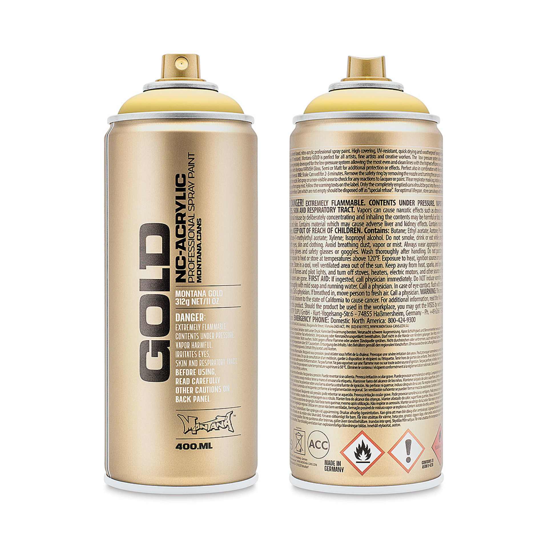 Montana-Cans 01425-1550 Montana Gold NC-Acrylic Professional Spray Paint - Pudding, 400 ml Can