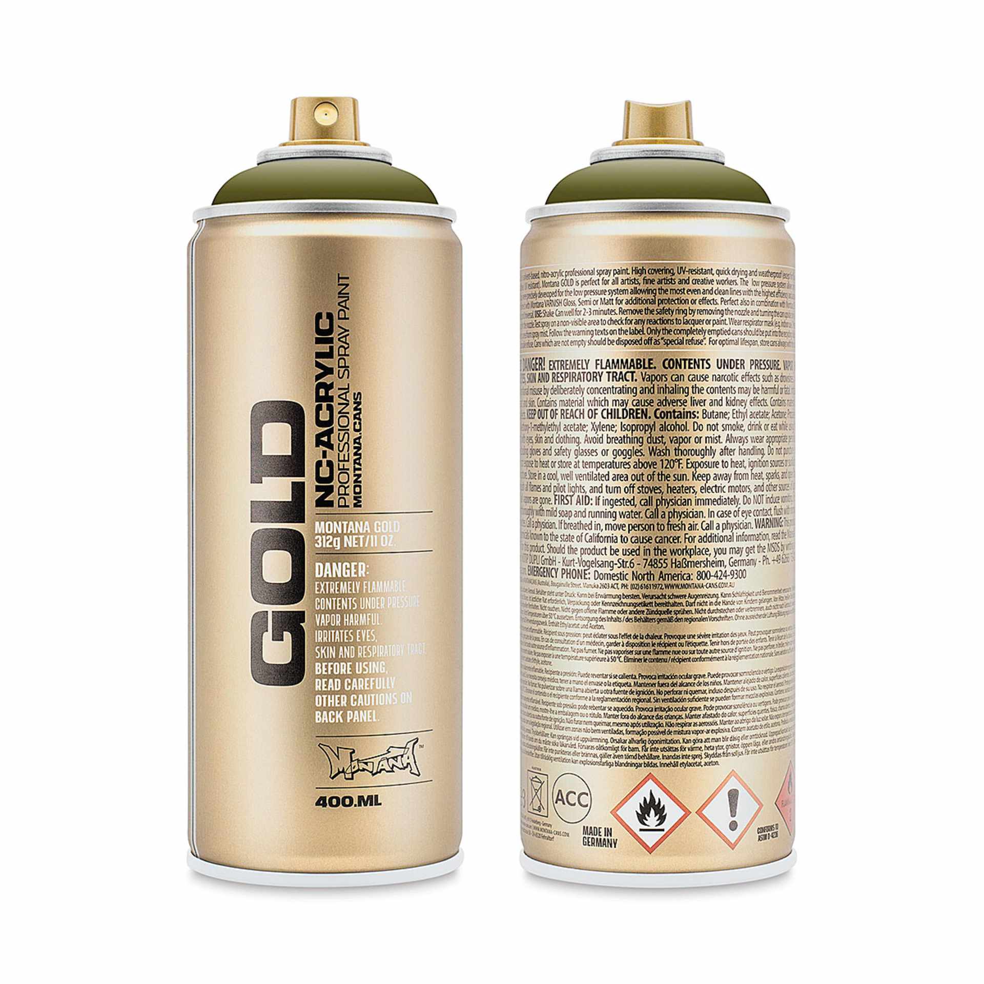Montana-Cans 01425-1880 Montana Gold NC-Acrylic Professional Spray Paint - Reed, 400 ml Can