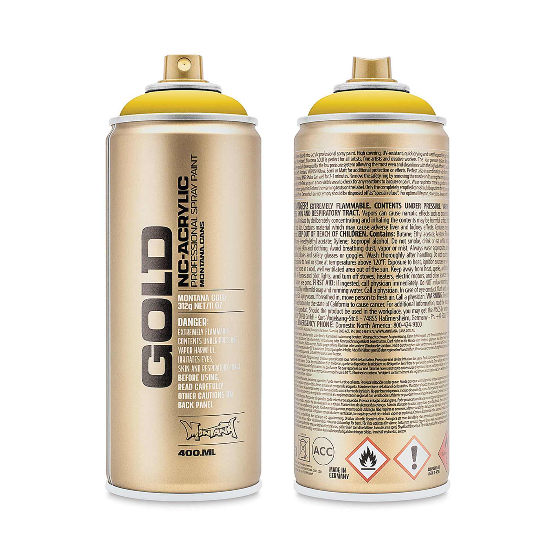 Montana-Cans 01425-2190 Montana Gold NC-Acrylic Professional Spray Paint - Asia, 400 ml Can