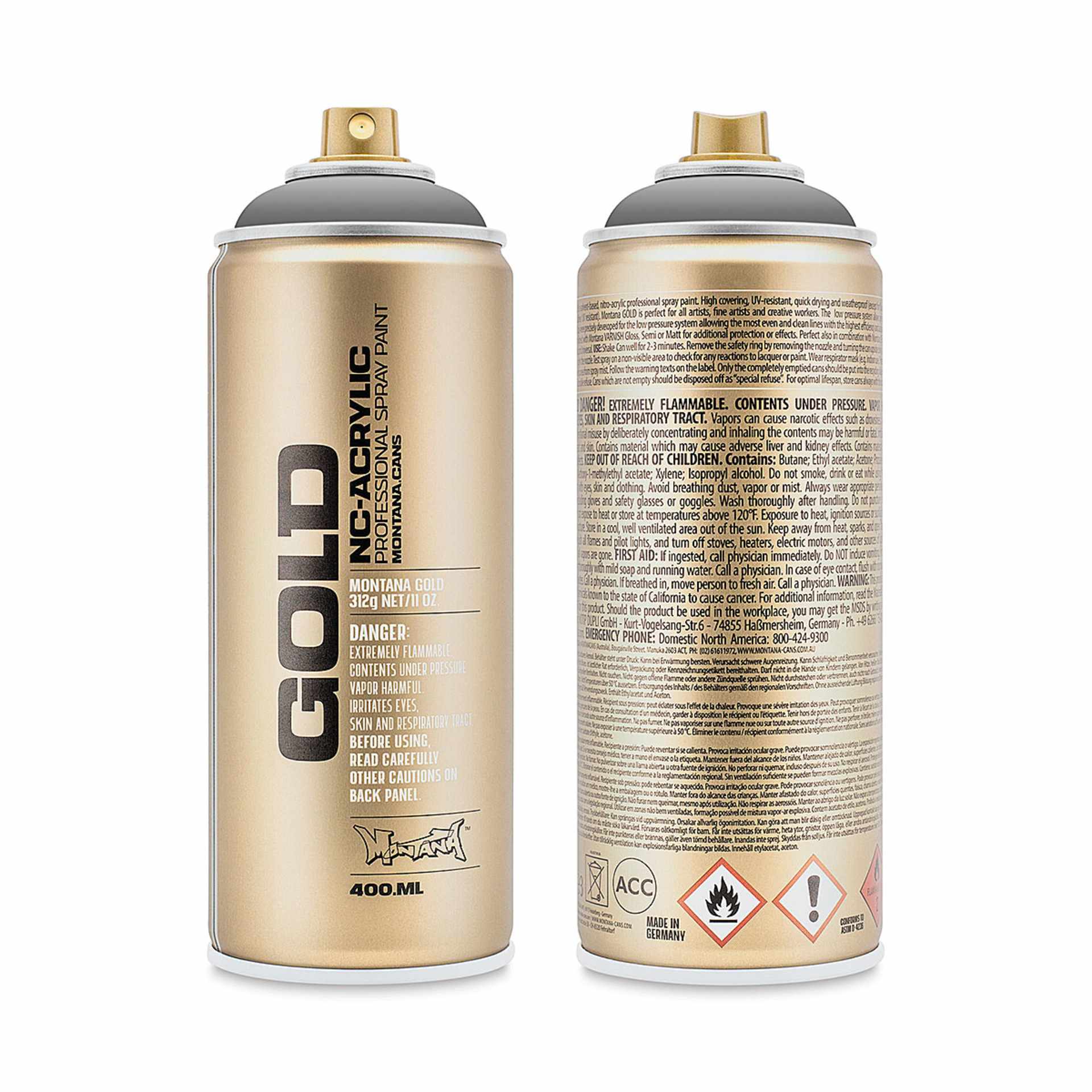 Montana-Cans 01425-2240 Montana Gold NC-Acrylic Professional Spray Paint - Roof, 400 ml Can