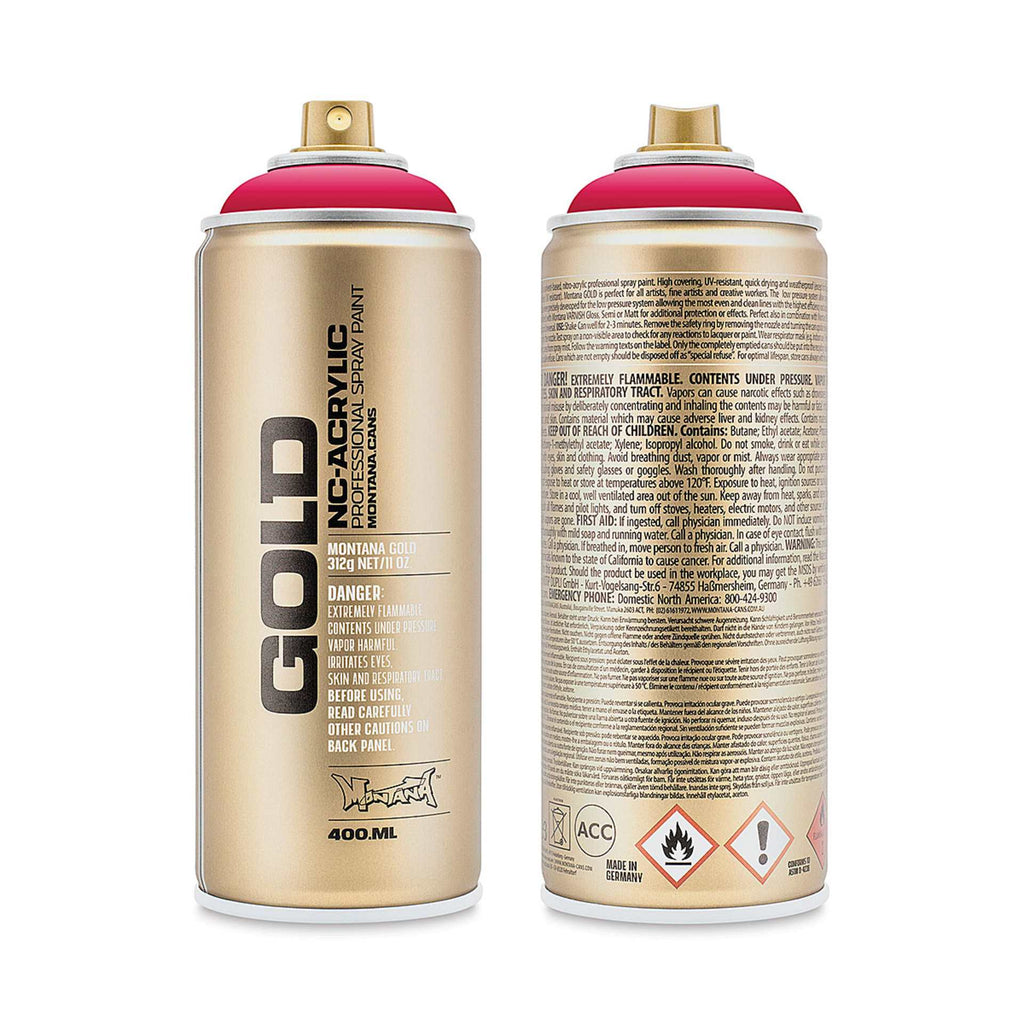 Montana-Cans 01425-3360 Montana Gold NC-Acrylic Professional Spray Paint - Raspberry, 400 ml Can