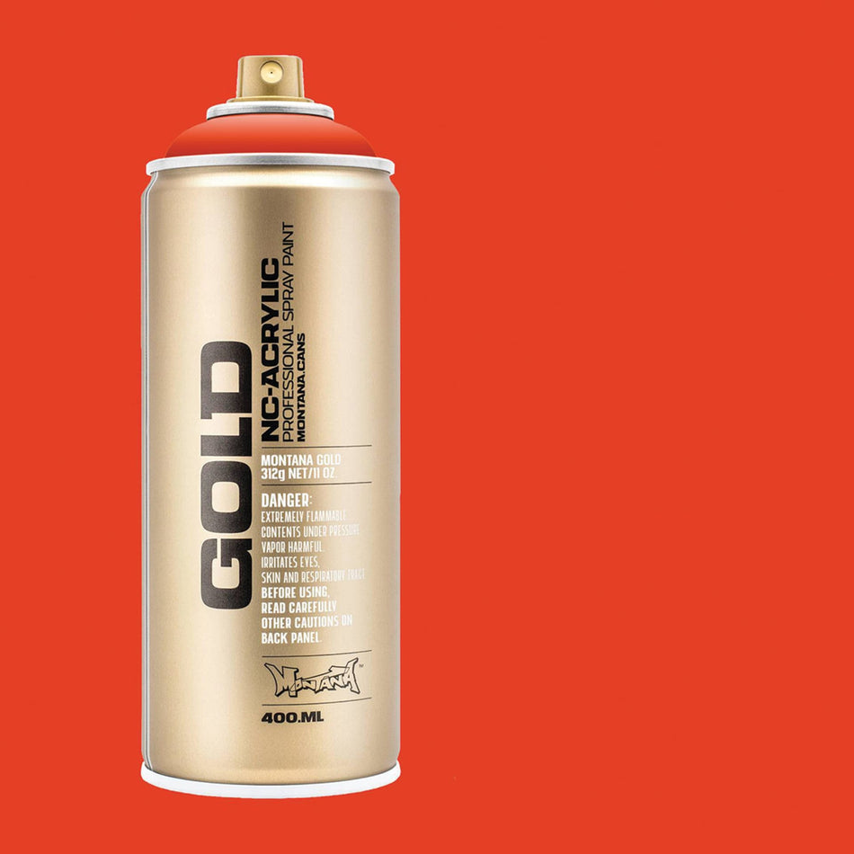 Montana-Cans 01425-3380 Montana Gold NC-Acrylic Professional Spray Paint - Red Orange, 400 ml Can
