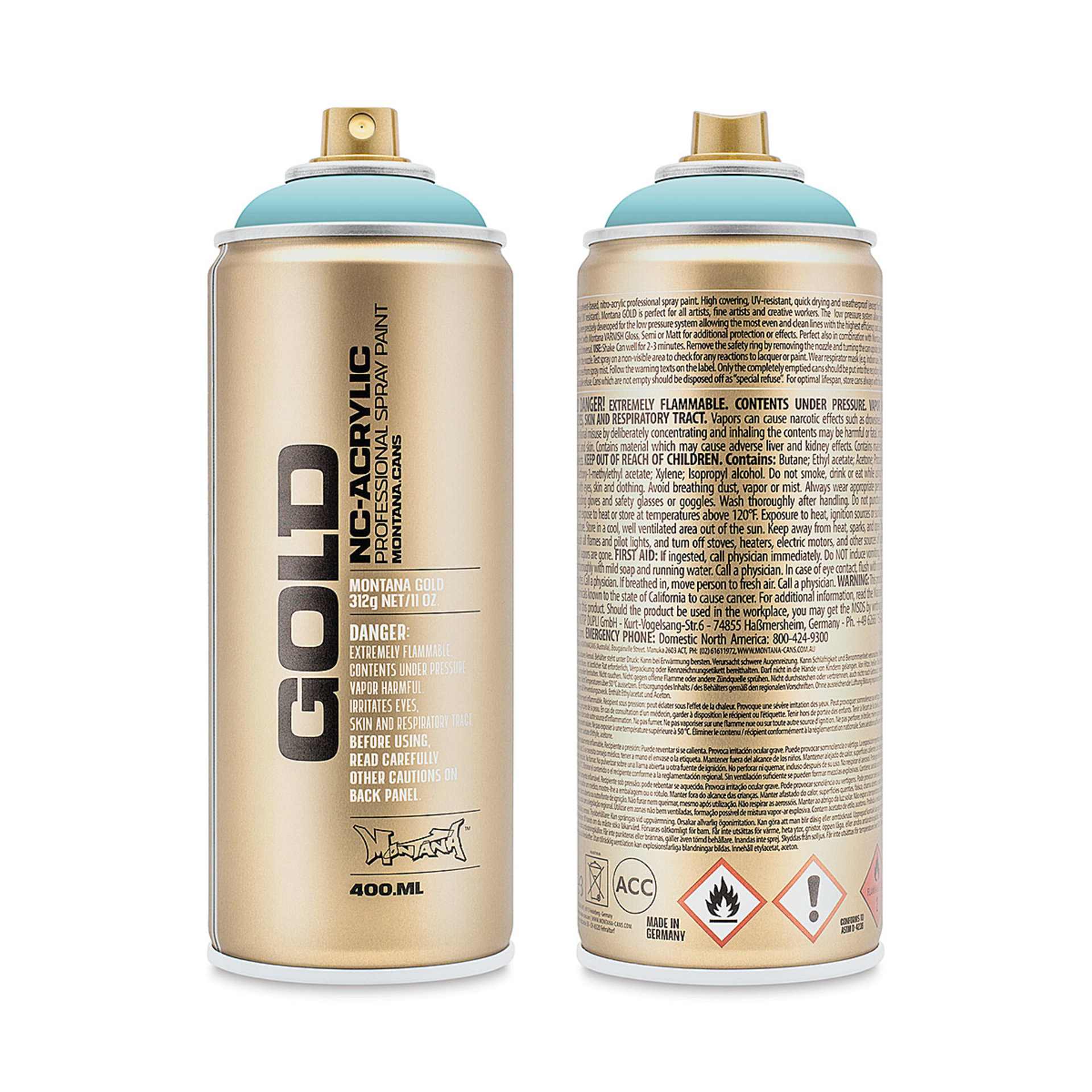 Montana-Cans 01425-3440 Montana Gold NC-Acrylic Professional Spray Paint - Pool, 400 ml Can