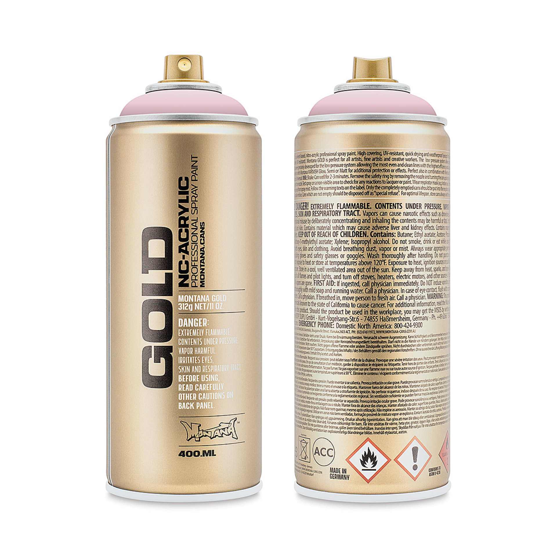 Montana-Cans 01425-3720 Montana Gold NC-Acrylic Professional Spray Paint - Frozen Strawberry, 400 ml Can