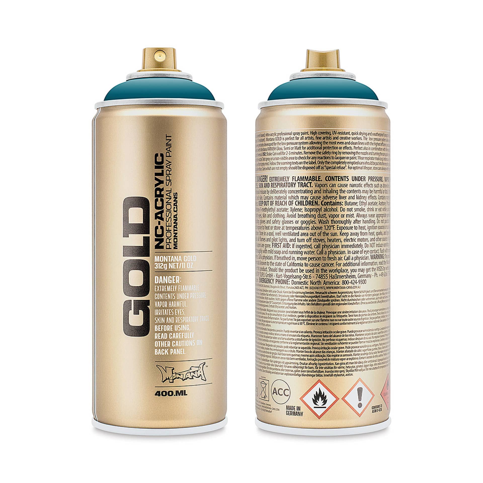 Montana-Cans 01425-3730 Montana Gold NC-Acrylic Professional Spray Paint - Reef, 400 ml Can