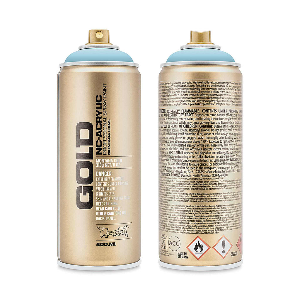 Montana-Cans 01425-3800 Montana Gold NC-Acrylic Professional Spray Paint - Fresh Blue, 400 ml Can