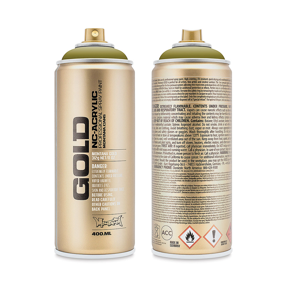 Montana-Cans 01425-3980 Montana Gold NC-Acrylic Professional Spray Paint - Pepperoni Hot, 400 ml Can