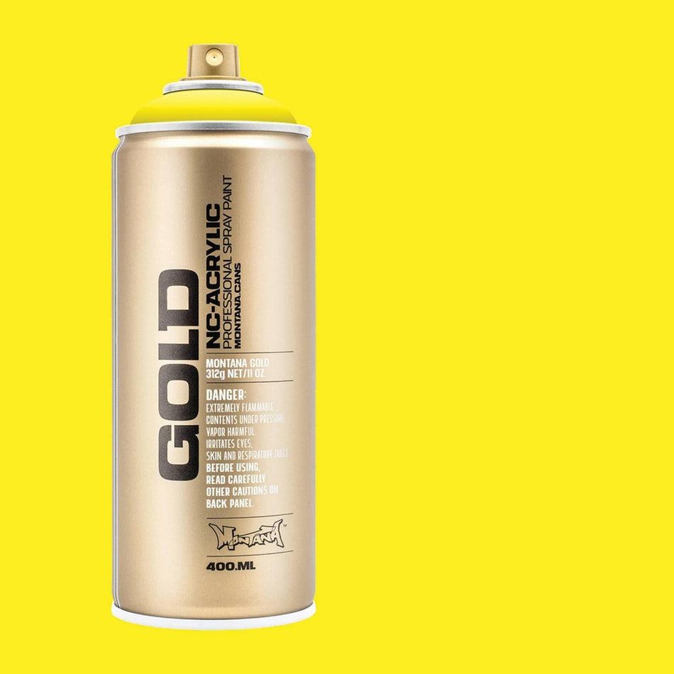 Montana-Cans 01425-4080 Montana Gold NC-Acrylic Professional Spray Paint - 100% Yellow, 400 ml Can