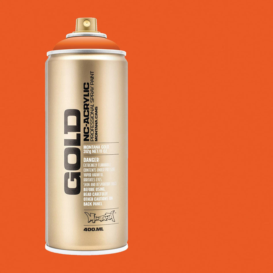 Montana-Cans 01425-4560 Montana Gold NC-Acrylic Professional Spray Paint - Pure Orange, 400 ml Can