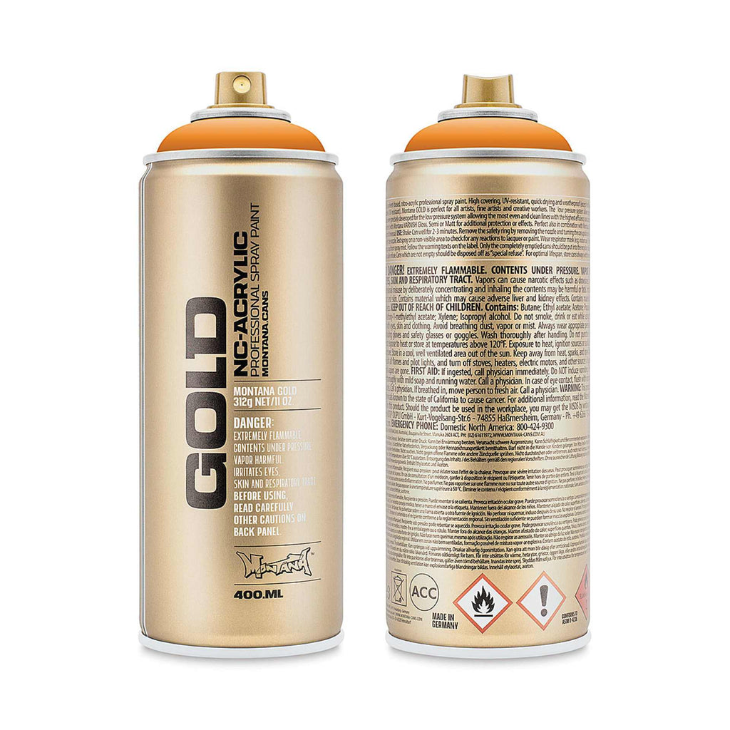 Montana-Cans 01425-4590 Montana Gold NC-Acrylic Professional Spray Paint - Orangina, 400 ml Can