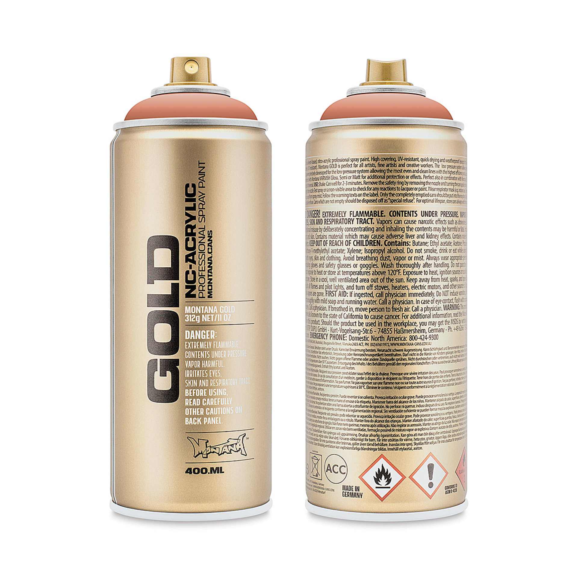 Montana-Cans 01425-4610 Montana Gold NC-Acrylic Professional Spray Paint - Dirty Apricot, 400 ml Can