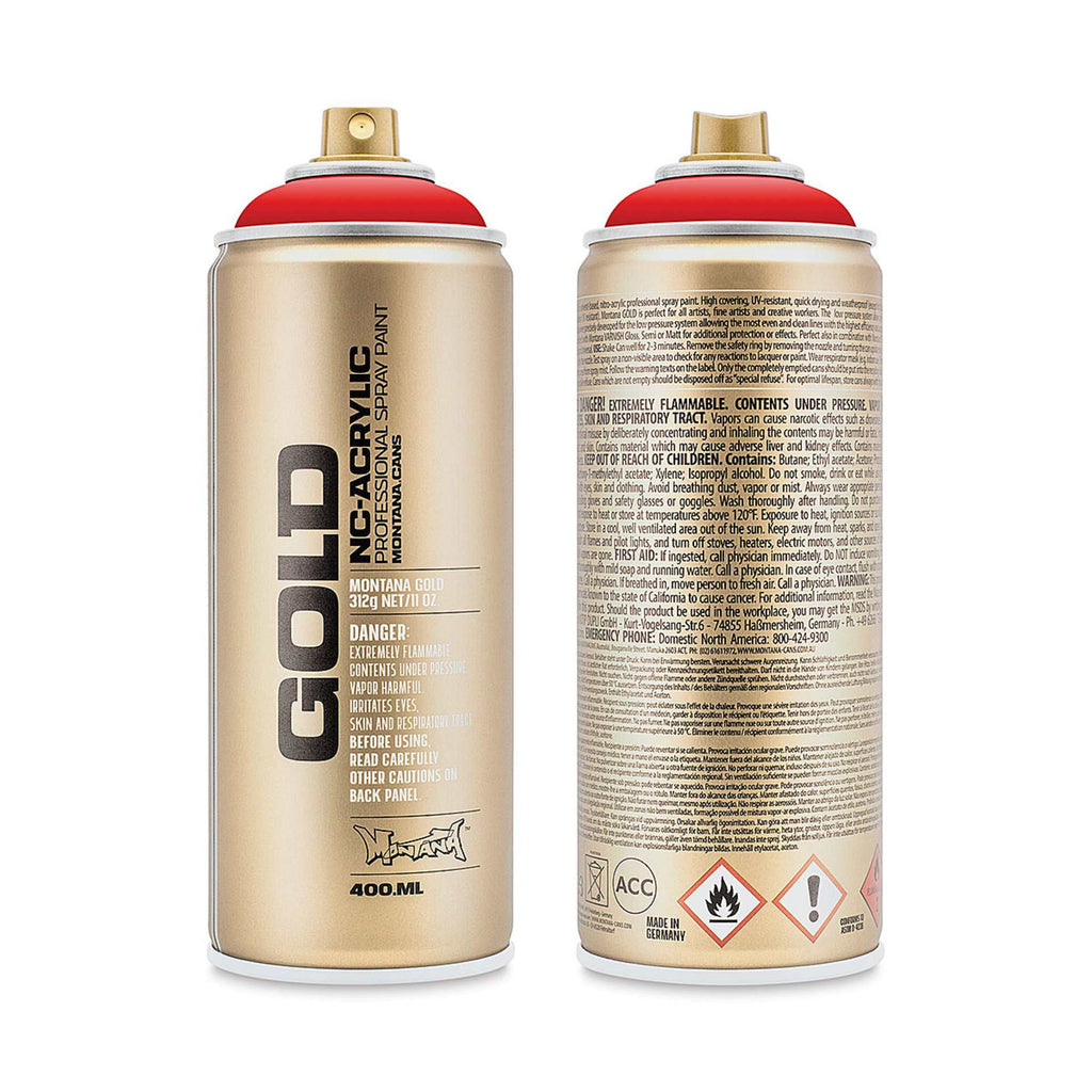 Montana-Cans 01425-4660 Montana Gold NC-Acrylic Professional Spray Paint - Blood Orange, 400 ml Can