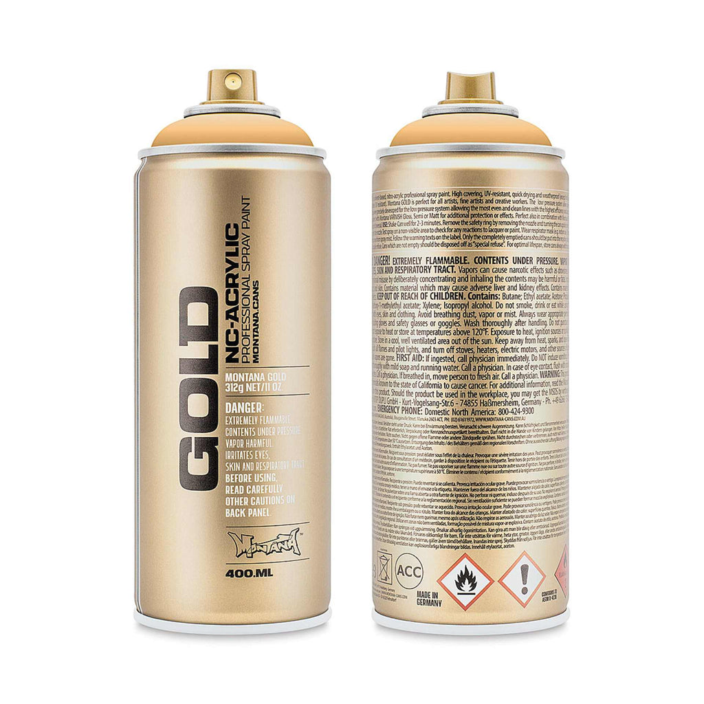 Montana-Cans 01425-4680 Montana Gold NC-Acrylic Professional Spray Paint - Creme Orange, 400 ml Can
