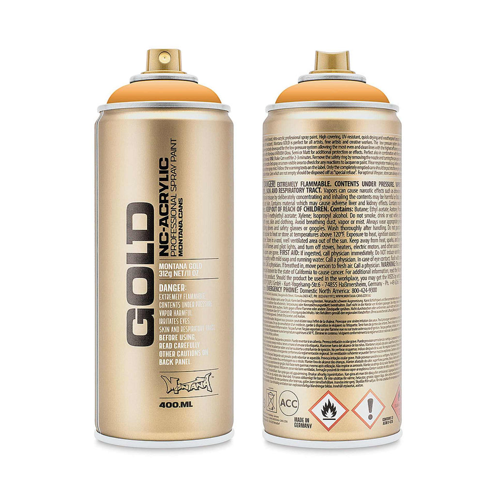 Montana-Cans 01425-4690 Montana Gold NC-Acrylic Professional Spray Paint - Blast Orange, 400 ml Can