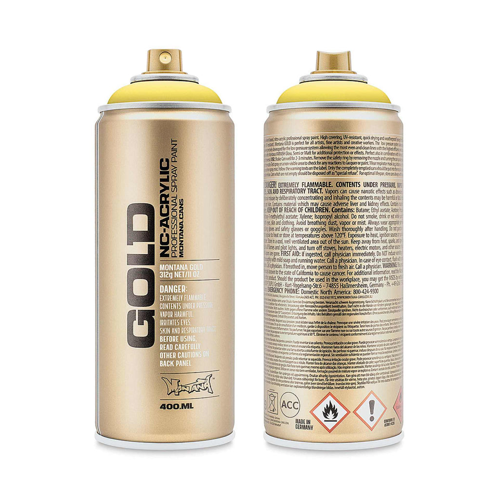 Montana-Cans 01425-4950 Montana Gold NC-Acrylic Professional Spray Paint - Easter Yellow, 400 ml Can