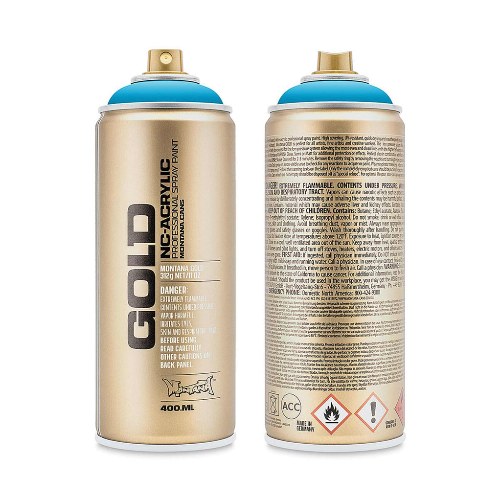 Montana-Cans 01425-5020 Montana Gold NC-Acrylic Professional Spray Paint - Light Blue, 400 ml Can