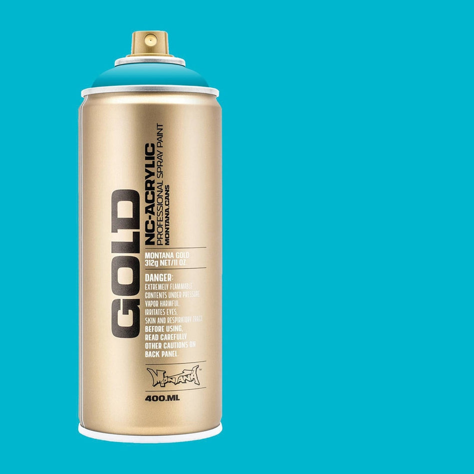 Montana-Cans 01425-5590 Montana Gold NC-Acrylic Professional Spray Paint - 100% Cyan, 400 ml Can
