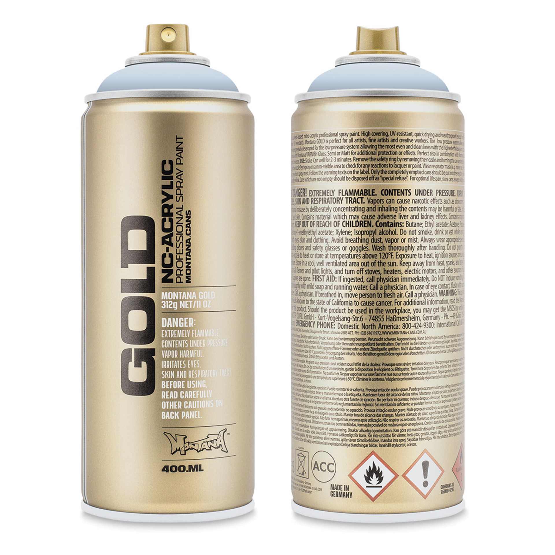 Montana-Cans 01425-5900 Montana Gold NC-Acrylic Professional Spray Paint - Denim Light, 400 ml Can