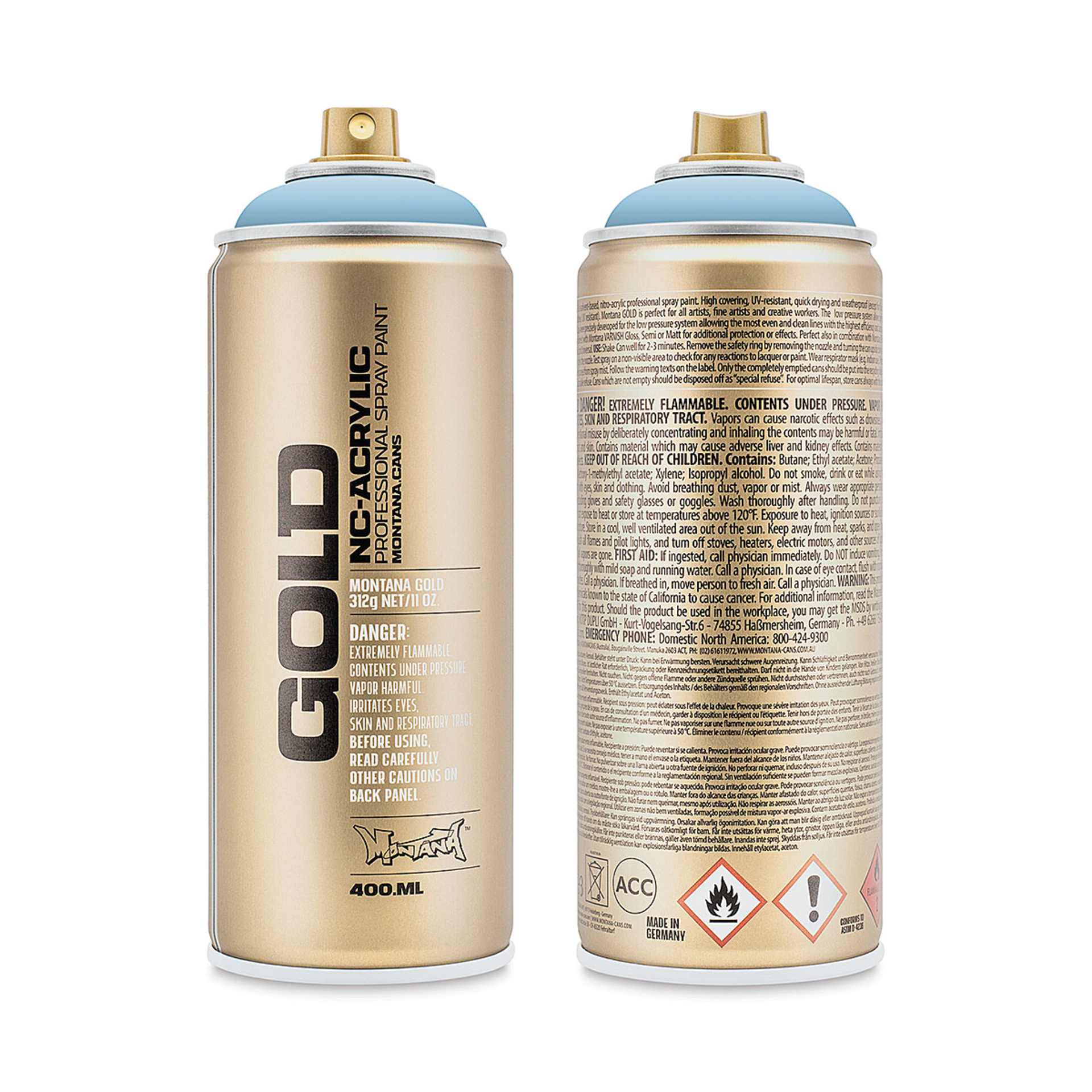 Montana-Cans 01425-5910 Montana Gold NC-Acrylic Professional Spray Paint - Denim, 400 ml Can