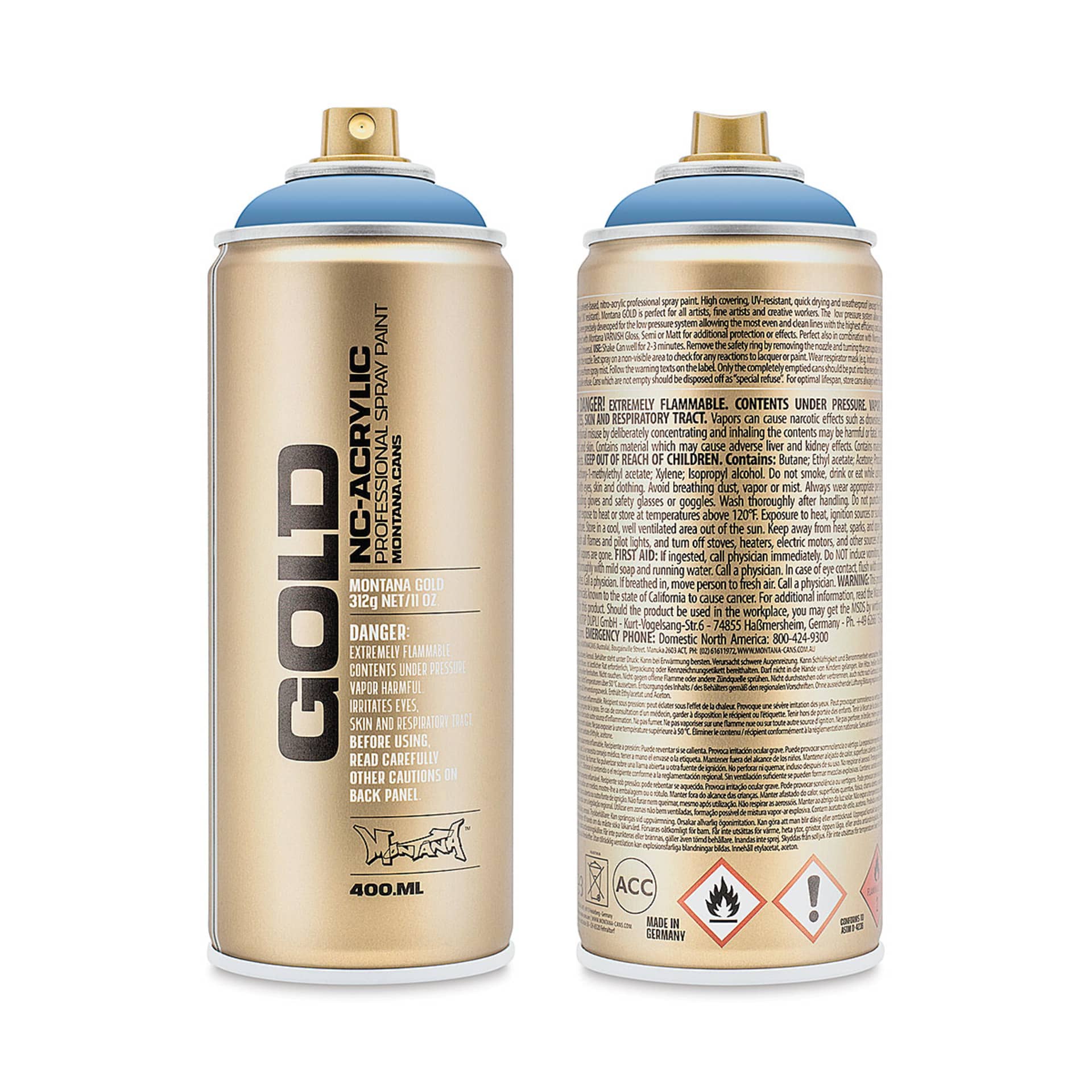 Montana-Cans 01425-5920 Montana Gold NC-Acrylic Professional Spray Paint - Denim Stonewashed, 400 ml Can