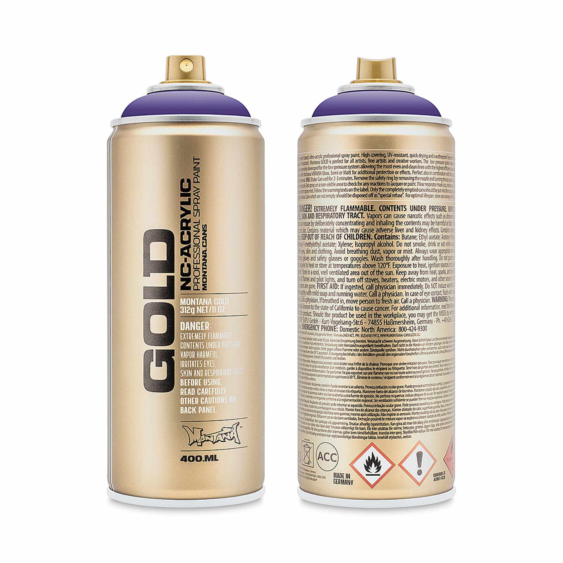 Montana-Cans 01425-6050 Montana Gold NC-Acrylic Professional Spray Paint - Lavender, 400 ml Can