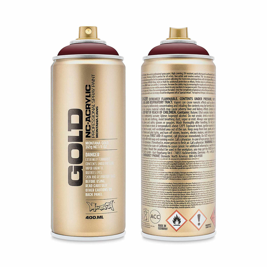 Montana-Cans 01425-6410 Montana Gold NC-Acrylic Professional Spray Paint - Purple Red, 400 ml Can