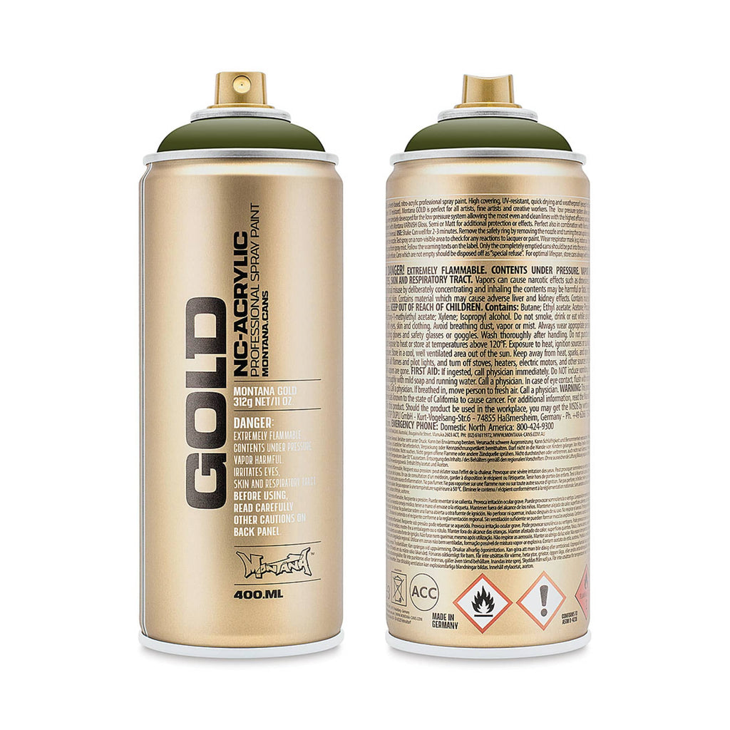 Montana-Cans 01425-7070 Montana Gold NC-Acrylic Professional Spray Paint - Olive Green, 400 ml Can