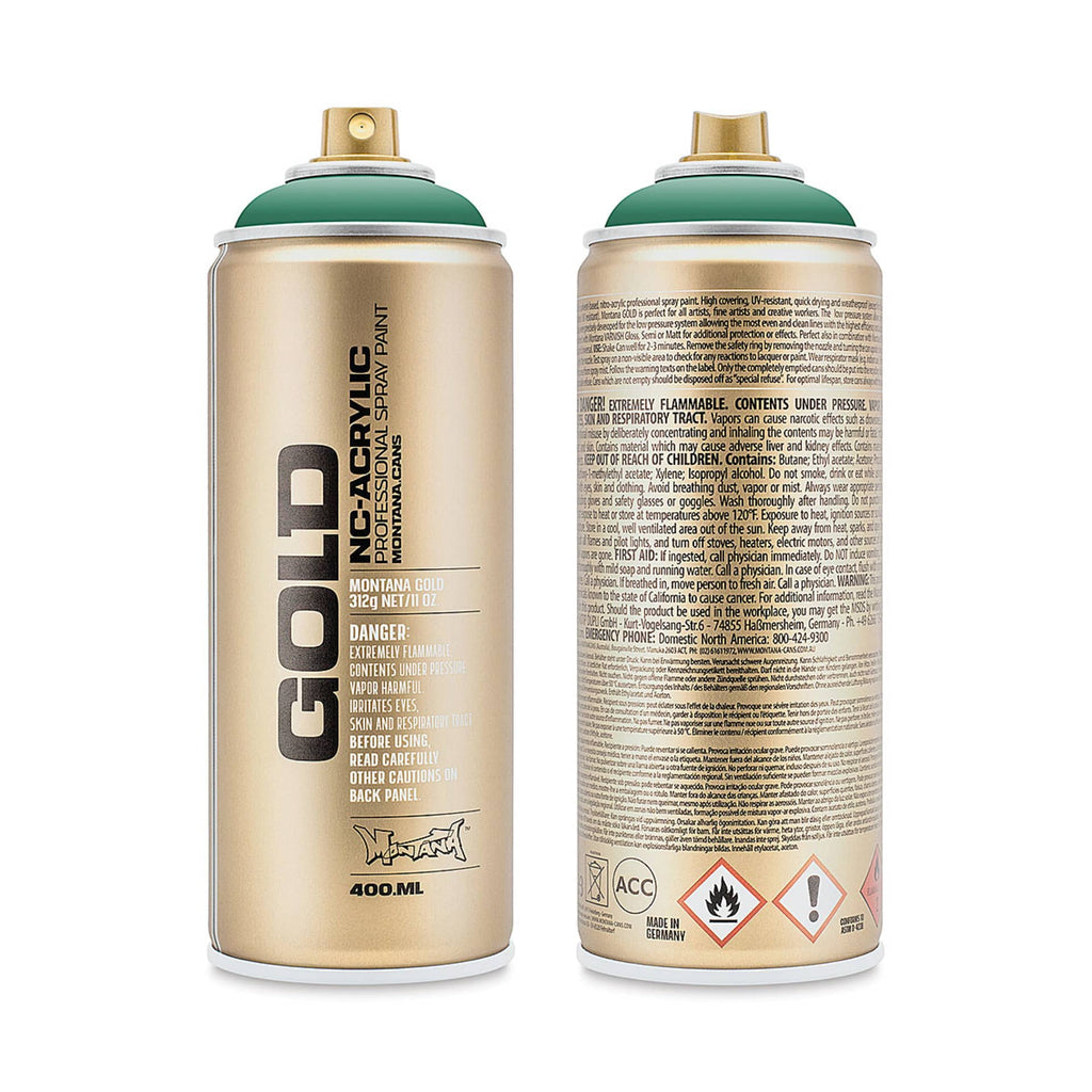 Montana-Cans 01425-7160 Montana Gold NC-Acrylic Professional Spray Paint - Malachite Dark, 400 ml Can