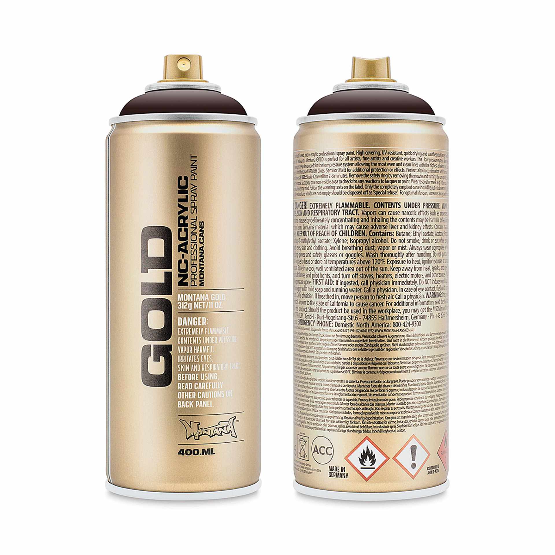Montana-Cans 01425-7180 Montana Gold NC-Acrylic Professional Spray Paint - Aubergine, 400 ml Can
