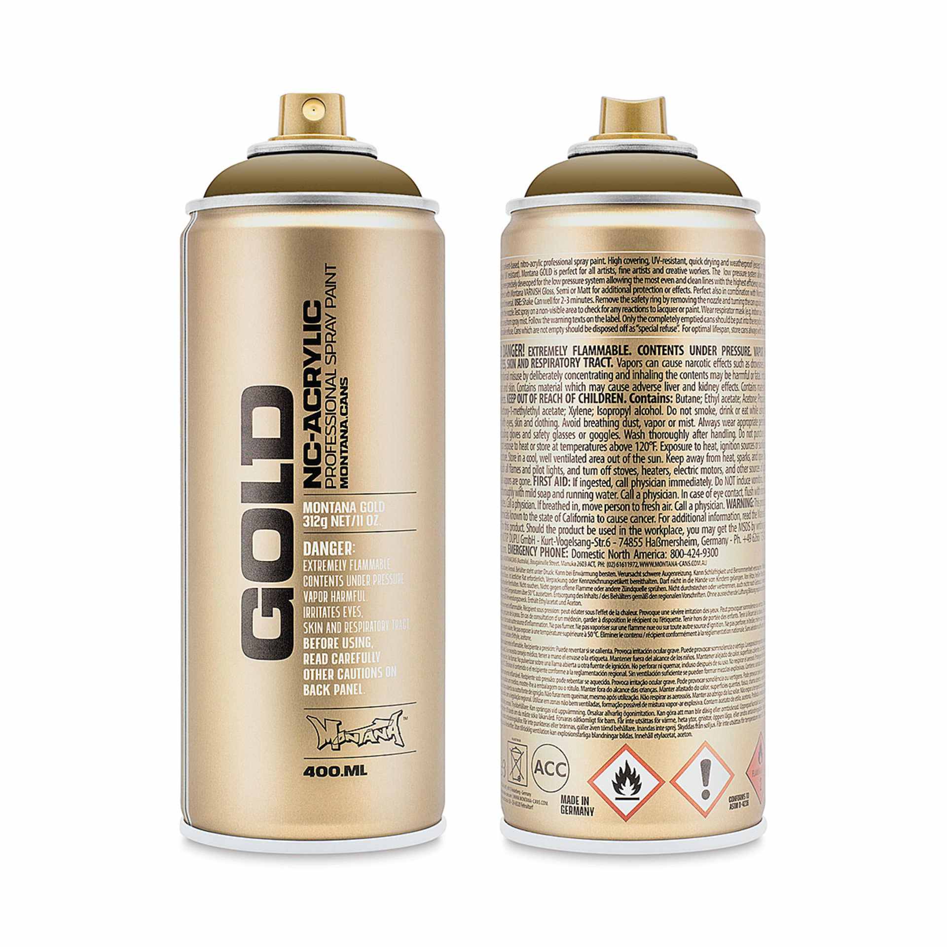 Montana-Cans 01425-7220 Montana Gold NC-Acrylic Professional Spray Paint - Everglade, 400 ml Can