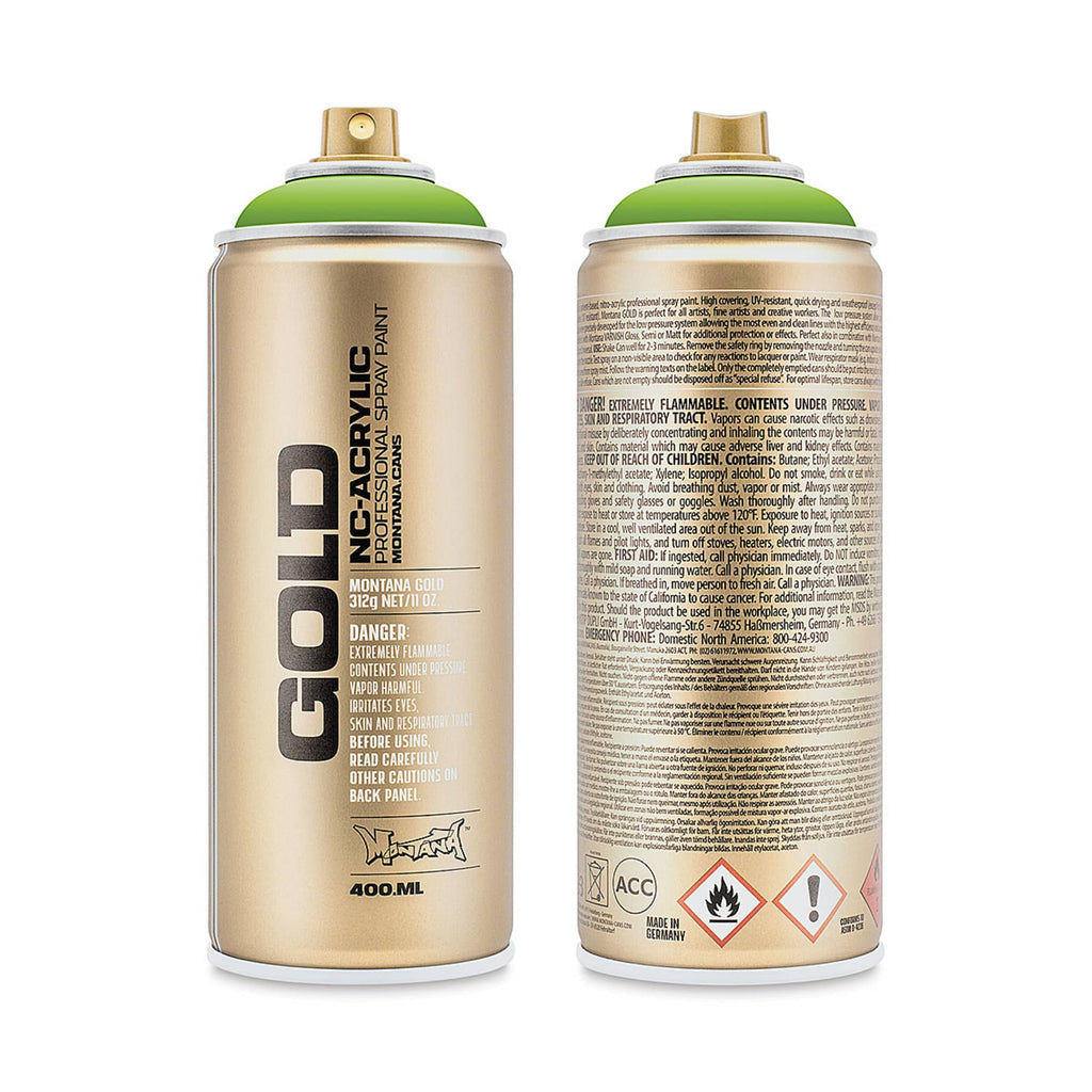 Montana-Cans 01425-7750 Montana Gold NC-Acrylic Professional Spray Paint - Lawn Green, 400 ml Can