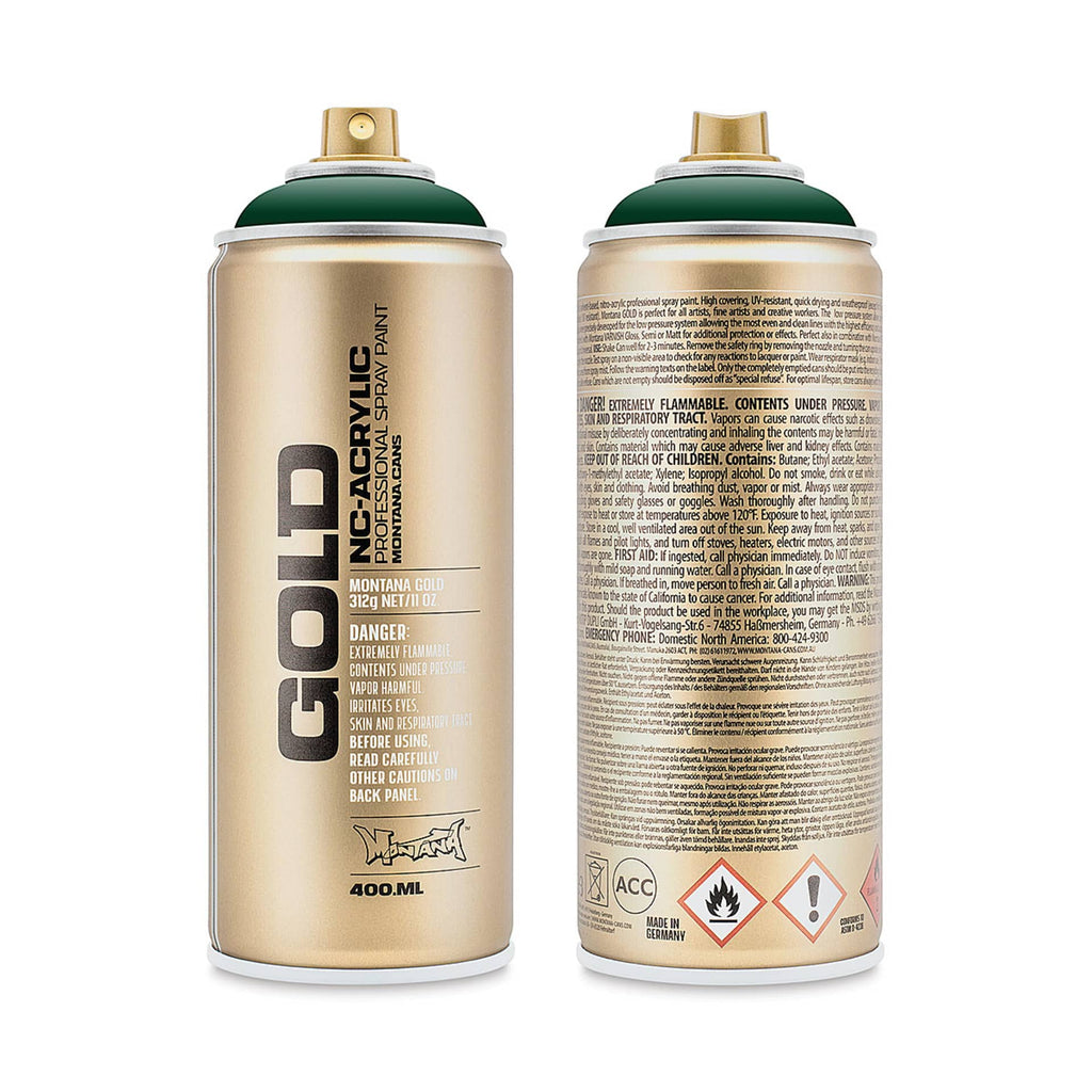 Montana-Cans 01425-7940 Montana Gold NC-Acrylic Professional Spray Paint - Jungle Green, 400 ml Can