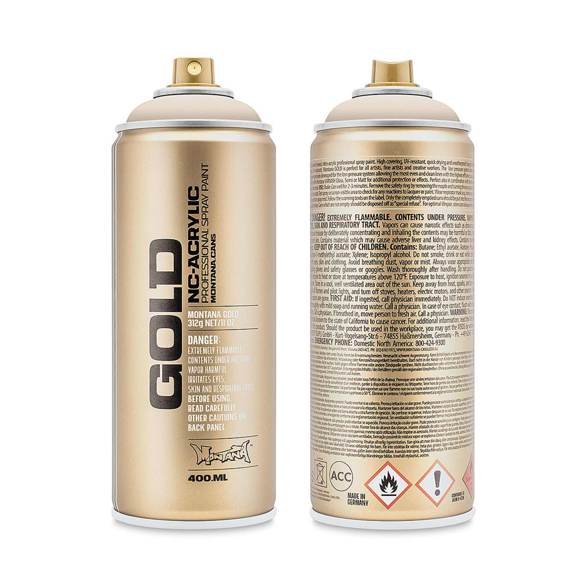 Montana-Cans 01425-8480 Montana Gold NC-Acrylic Professional Spray Paint - Latte, 400 ml Can