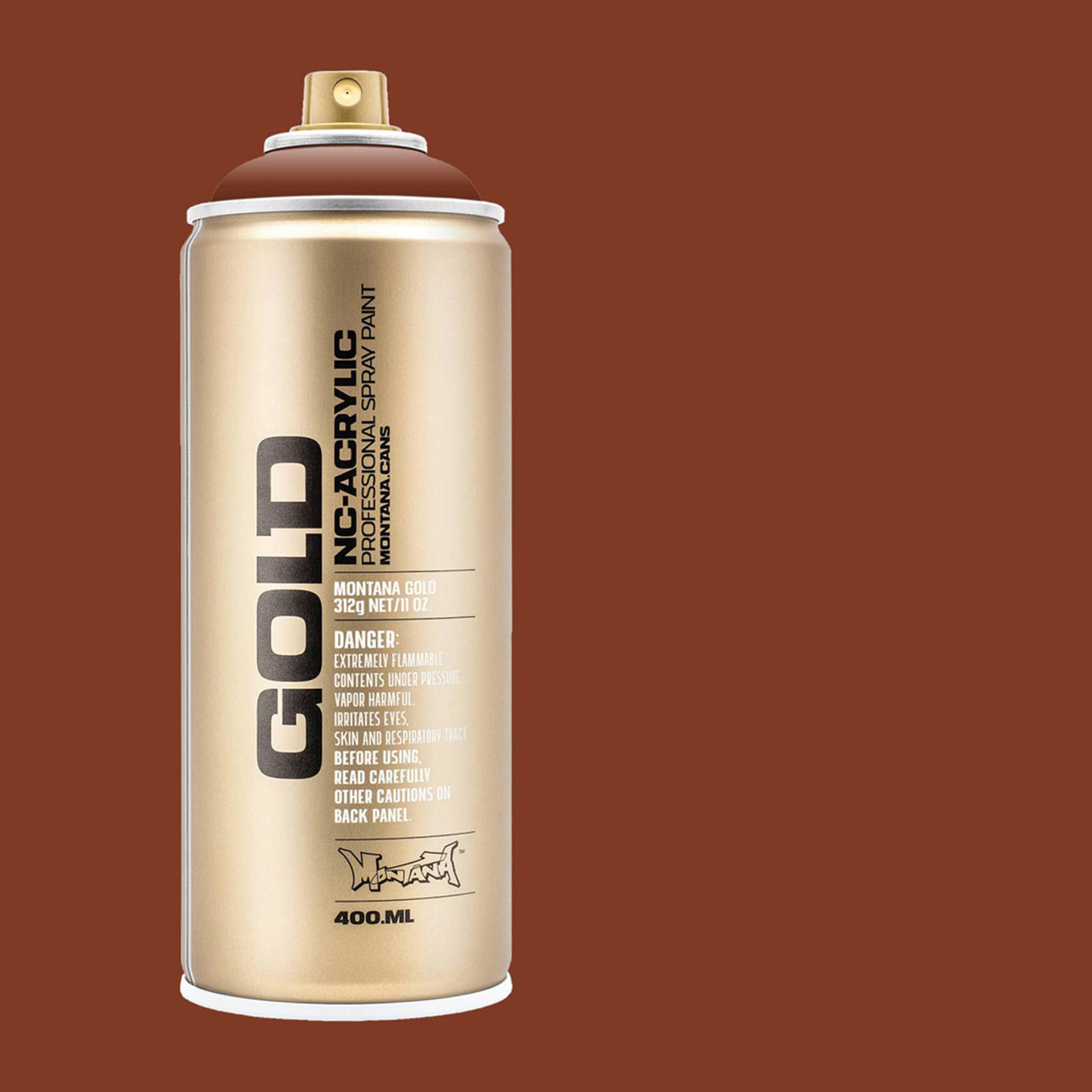 Montana-Cans 01425-8600 Montana Gold NC-Acrylic Professional Spray Paint - Orange Brown, 400 ml Can