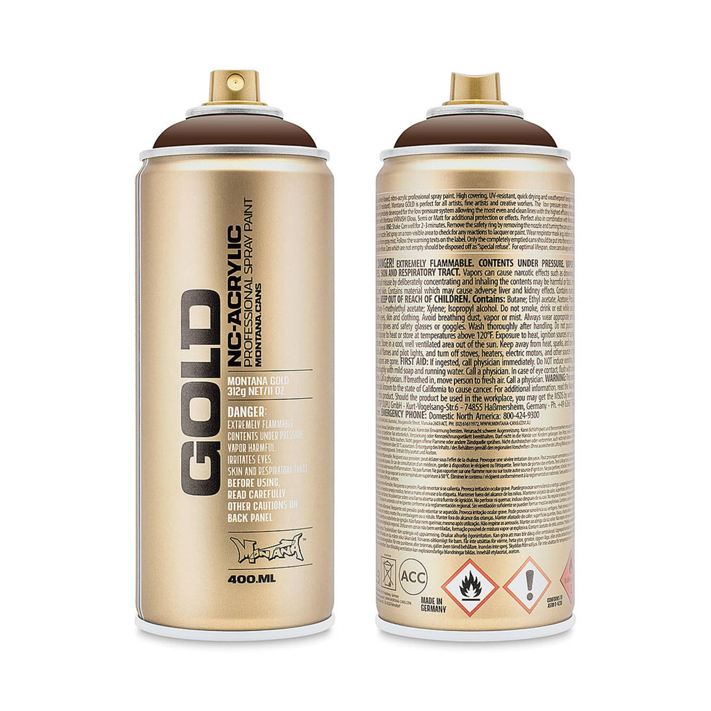 Montana-Cans 01425-8610 Montana Gold NC-Acrylic Professional Spray Paint - Cacao, 400 ml Can