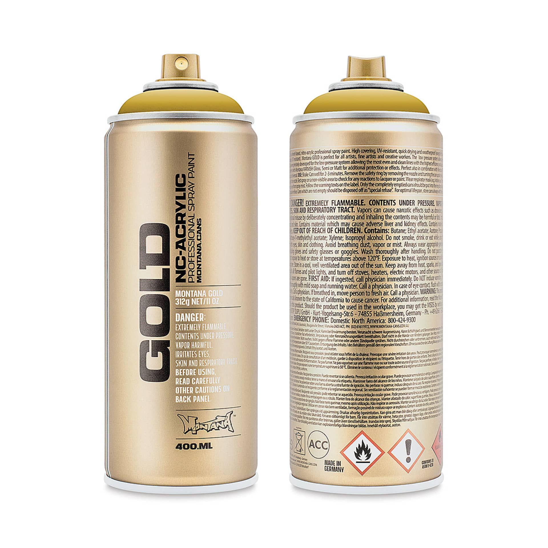 Montana-Cans 01425-8810 Montana Gold NC-Acrylic Professional Spray Paint - Curry, 400 ml Can