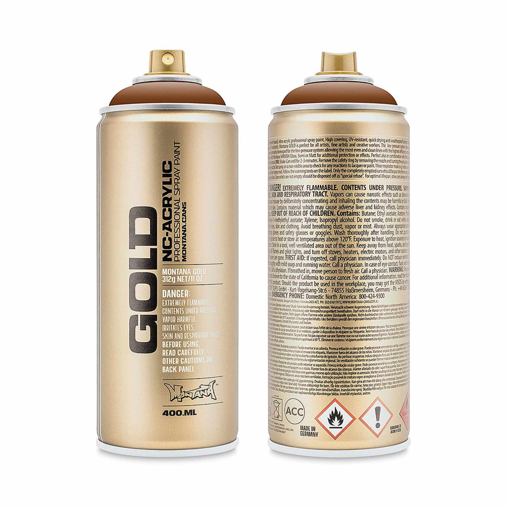 Montana-Cans 01425-8900 Montana Gold NC-Acrylic Professional Spray Paint - Hazelnut, 400 ml Can
