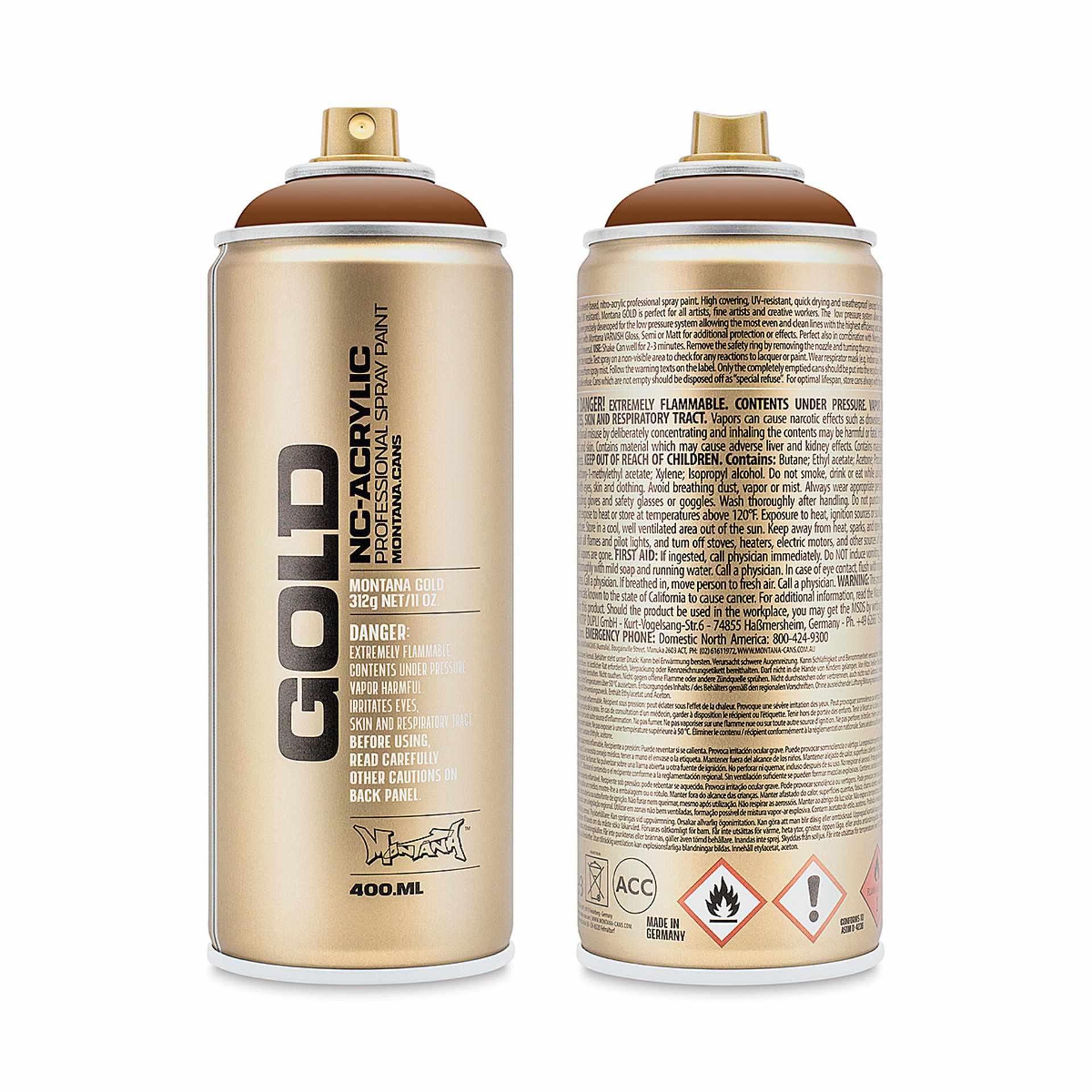 Montana-Cans 01425-8900 Montana Gold NC-Acrylic Professional Spray Paint - Hazelnut, 400 ml Can